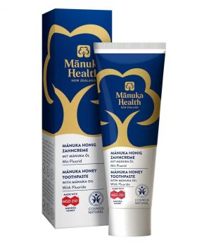 Pasta de dinti cu fluor, cu miere de Manuka MGO 250+ si cu ulei de Manuka (75ml) - pentru adulti