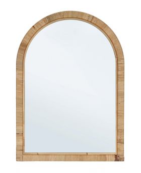 Oglinda decorativa Hakima Arch, Bizzotto, 50 x 70 cm, ratan/MDF, natural