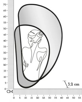Oglinda decorativa Nudity, Mauro Ferretti, 40.6x70.5 cm, fier/sticla, negru