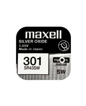 Baterie ceas Maxell SR43SW V301 AG12 1.55V, oxid de argint, 10buc/cutie