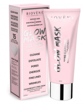 Masca pentru stralucirea tenului cu argila roz Glow Mask, 75ml, Biovene