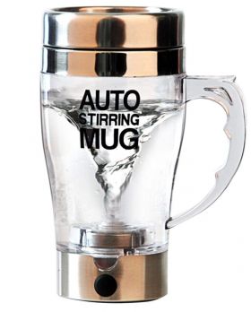 Cana Transparenta cu Amestecare Automata si Maner - Auto Stirring Mug 350 ml