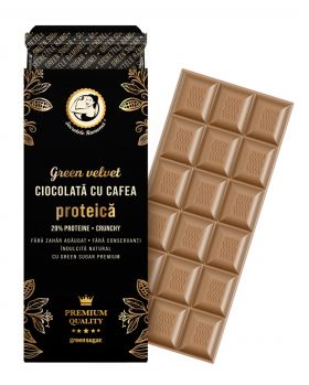 Ciocolata cu cafea proteica Green Velvet Secretele Ramonei, 100g, Laboratoarele Remedia