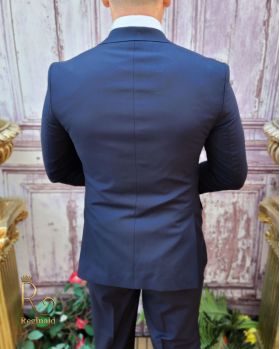 Costum elegant de bărbați, Bleumarin, Sacou, Vesta si Pantalon - C3903