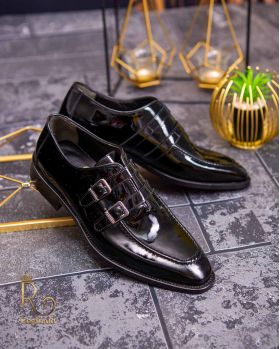 Pantofi Loafers de bărbați din piele naturala, Negru - P1595