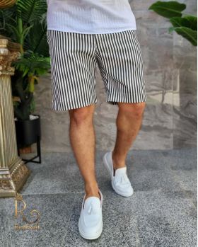 Pantaloni scurti de bărbati, Slim Fit, alb texturat - PSC38