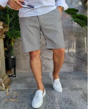 Pantaloni scurti de bărbati, Slim Fit, alb texturat - PSC38