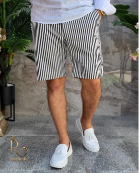 Pantaloni scurti de bărbati, Slim Fit, alb texturat - PSC38