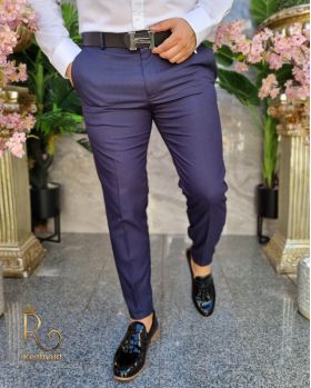 Pantaloni eleganti bleumarin, de barbati, croiala slim - PN743