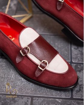 Pantofi Loafers, barbatesti, bordeaux, piele intoarsa- P1751