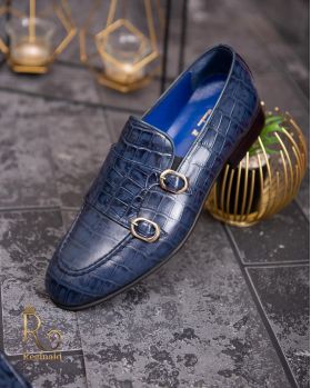 Pantofi Loafers, barbatesti, bleumarin, piele naturala- P1765