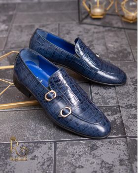 Pantofi Loafers, barbatesti, bleumarin, piele naturala- P1765