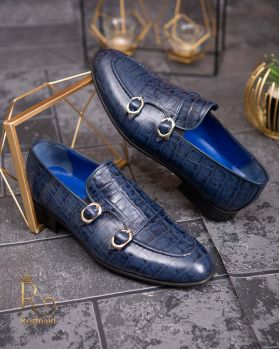 Pantofi Loafers, barbatesti, bleumarin, piele naturala- P1765