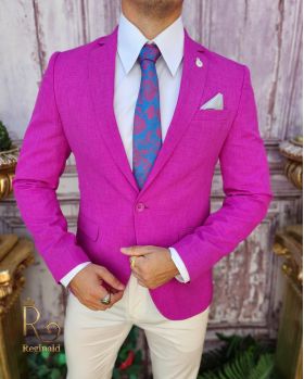 Sacou Fucsia, de bărbați, Slim Fit, Summer Collection - SC739