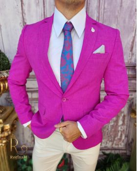 Sacou Fucsia, de bărbați, Slim Fit, Summer Collection - SC739