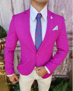 Sacou Fucsia, de bărbați, Slim Fit, Summer Collection - SC739