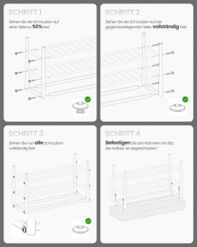 Bancheta cu pantofar Vasagle Ekho, 80 x 30 x 50 cm, max 135 kg, piele ecologica/otel, negru ink