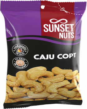 Caju copt in sare de Himalaya, 50g, Sunset Nuts