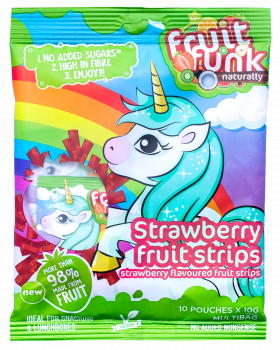 Gustare din fructe cu capsuni Unicorn, 100g, Fruit Funk