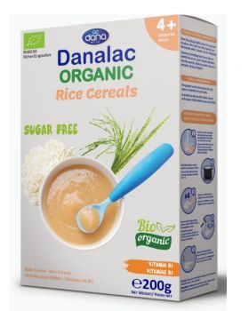 Mancare pentru bebelusi bio Cereale Orez 4m+ fara zahar, 200g, Danalac