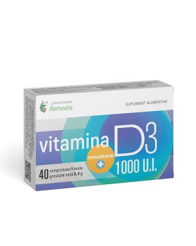 Vitamina D3 1000 UI, 40 comprimate, Laboratoarele Remedia