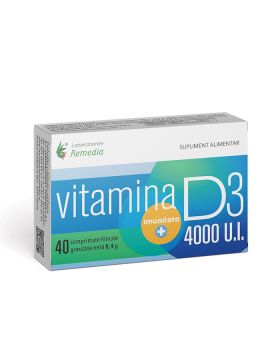 Vitamina D3 4000 UI, 40 comprimate, Laboratoarele Remedia