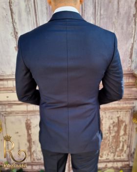 Costum de ceremonie bleumarin, Sacou, Vesta, Pantalon si Cravata - C3806