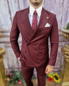 Costum elegant de bărbați, visiniu, Sacou si Pantalon - C3746