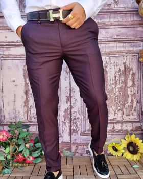 Pantaloni eleganți de bărbați, Grena, Slim Fit - PN696