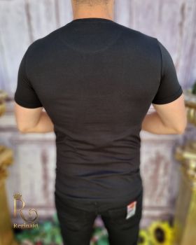 Tricou de bărbați, Slim Fit, Negru cu imprimeu - TR1043