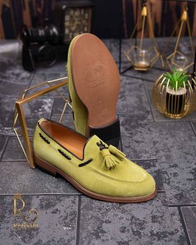 Pantofi Loafers de barbati verde deschis, din piele naturala Reginald - P1451