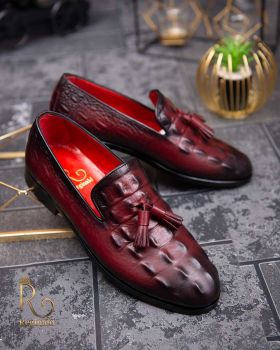 Pantofi Loafers de barbati bordo, din piele naturala Reginald - P1455