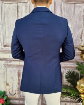 Sacou de barbati, Reginald Slim-Fit, bleumarin, calitate Super wool 200`S - SC572