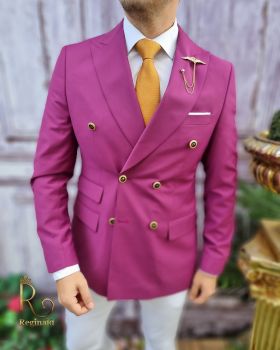 Sacou de barbati, Reginald Slim-Fit, violet, calitate Super wool 200`S - SC568