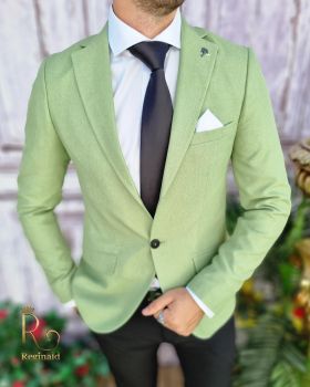 Sacou de barbati verde, croiala Slim-Fit – SC515