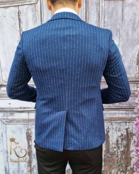 Sacou de barbati, Slim-Fit, bleumarin cu dungi - SC449