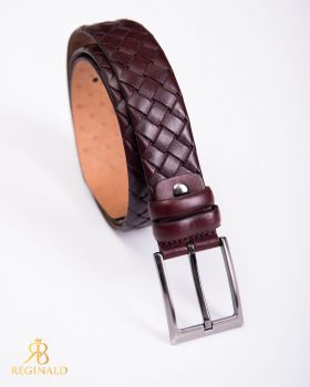 Curea din piele model impletit, catarama metalica- CP445