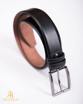Curea din piele neagra, catarama metalica- CP433