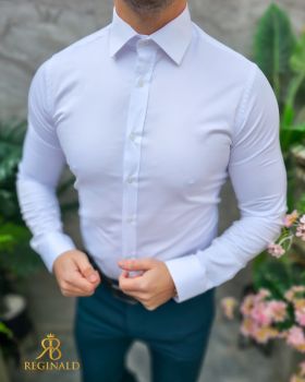 Cămașă alba de bărbați, Slim Fit - CR154