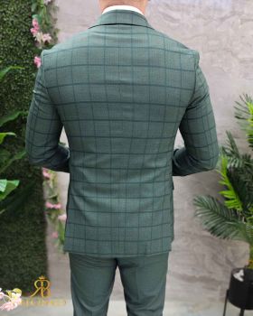 Costum de bărbați, verde: Sacou, Vesta si Pantalon - C4644