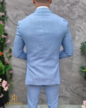 Costum de bărbați Bleu: Sacou, Vesta si Pantalon - C4687