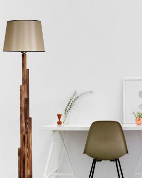 Lampadar, Luin, 8300-2, E27, 60 W, lemn/textil