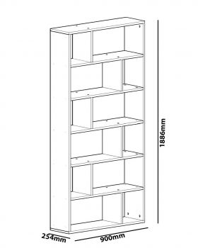 Biblioteca Form, Decorotika, 90x25.4x188.6 cm, alb