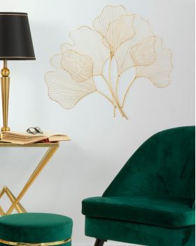 Decoratiune de perete Glam Leaf, Mauro Ferretti, 69x5x62 cm, fier