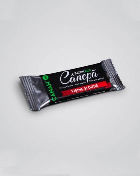 Baton raw bio cu seminte de canepa, visine si dude 48g CANAH