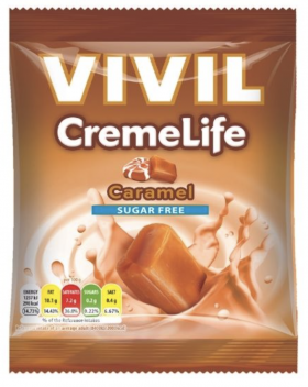 Bomboane cu aroma de caramel fara zaharuri Creme Life Classic, 60g - Vivil