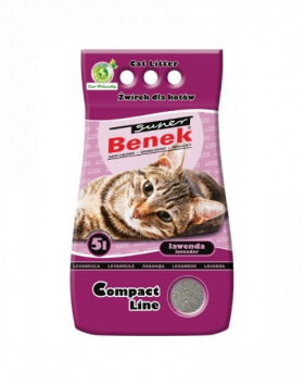 Benek Super Compact nisip pentru litiera, cu lavanda 5 L