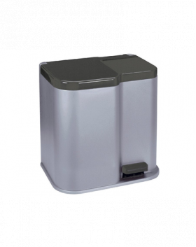 CURVER Cos de gunoi DUO PEDAL BIN argintiu/gri inchis