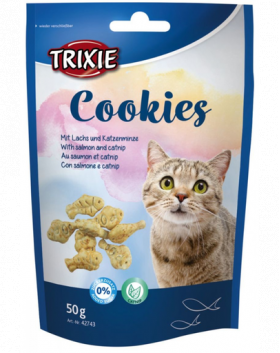 TRIXIE Cookies cu Somon și Iarba Mâței 50g