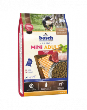 BOSCH Mini Adult Hrana uscata caini adulti de talie mica, cu miel si orez 3 kg